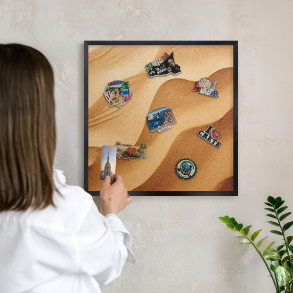 Panou magnetic mural decorativ cadru negru Valuri de nisip