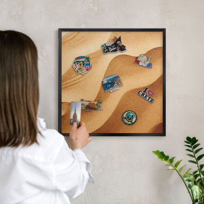 Panou magnetic mural decorativ cadru negru Valuri de nisip