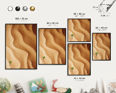 Panou magnetic mural decorativ cadru negru Valuri de nisip