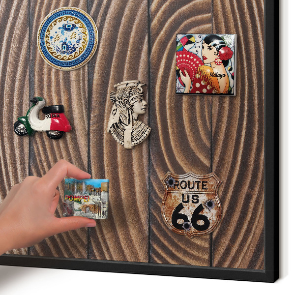 Panou magnetic mural decorativ cadru negru Structură din lemn