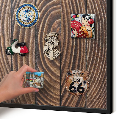 Panou magnetic mural decorativ cadru negru Structură din lemn