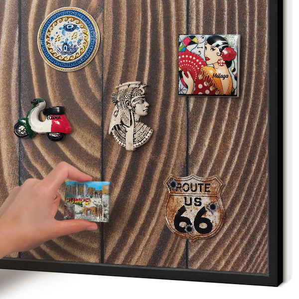 Panou magnetic mural decorativ cadru negru Structură din lemn