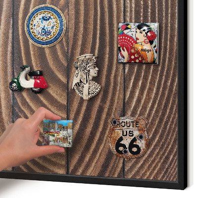 Panou magnetic mural decorativ cadru negru Structură din lemn