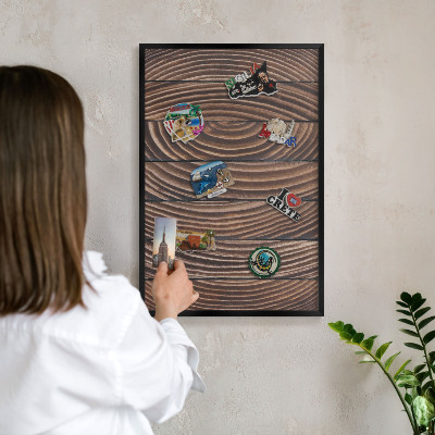 Panou magnetic mural decorativ cadru negru Structură din lemn