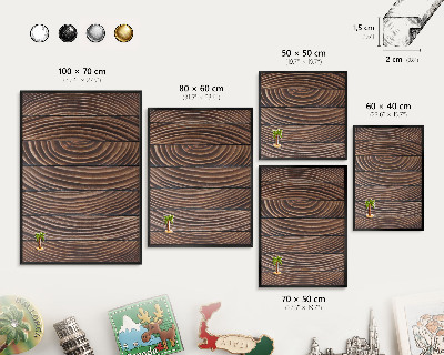 Panou magnetic mural decorativ cadru negru Structură din lemn