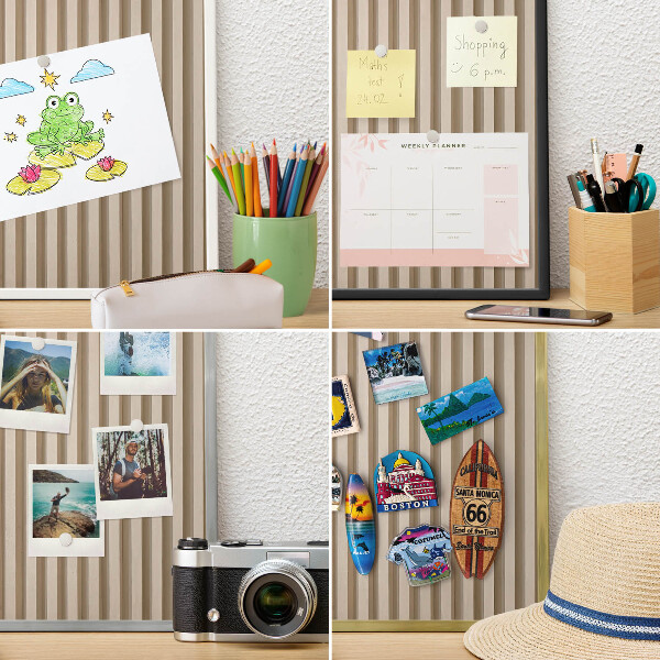 Panou magnetic mural decorativ cadru negru Șipci de lemn