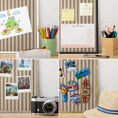 Panou magnetic mural decorativ cadru negru Șipci de lemn