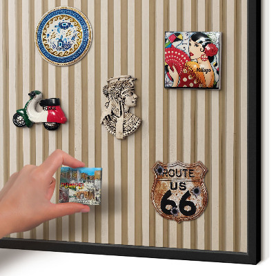 Panou magnetic mural decorativ cadru negru Șipci de lemn
