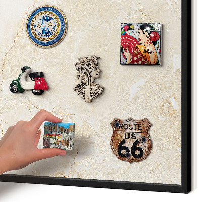 Panou magnetic mural decorativ cadru negru Marmură delicată
