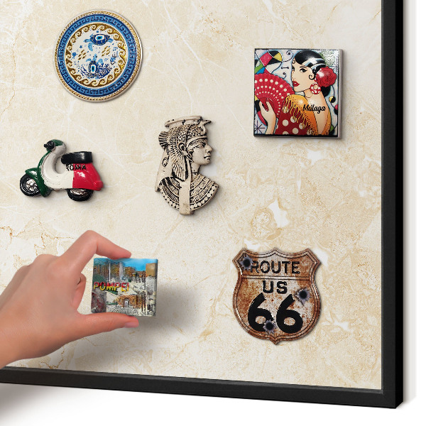 Panou magnetic mural decorativ cadru negru Marmură delicată