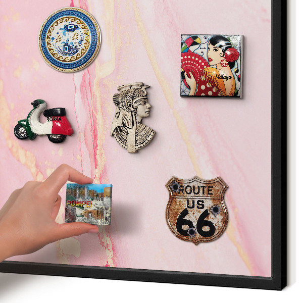 Panou magnetic mural decorativ cadru negru Eleganță roz