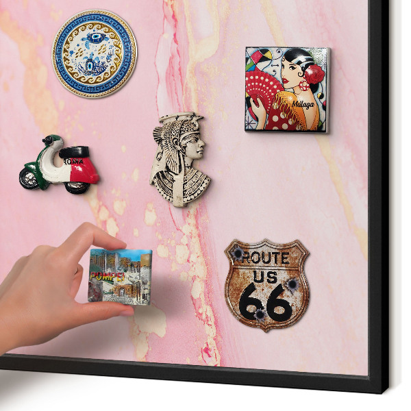 Panou magnetic mural decorativ cadru negru Eleganță roz