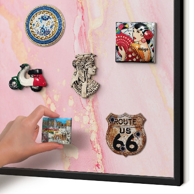 Panou magnetic mural decorativ cadru negru Eleganță roz