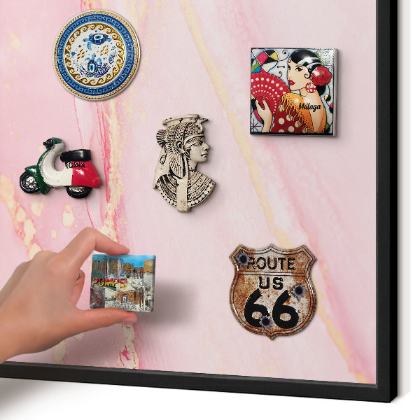 Panou magnetic mural decorativ cadru negru Eleganță roz