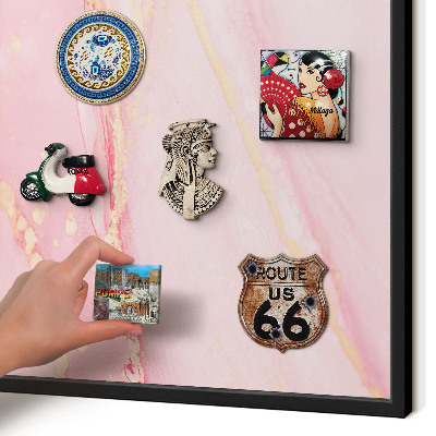 Panou magnetic mural decorativ cadru negru Eleganță roz