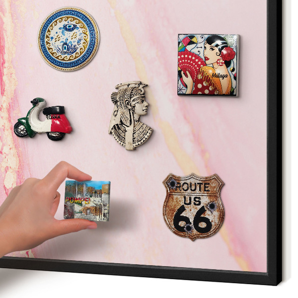 Panou magnetic mural decorativ cadru negru Eleganță roz
