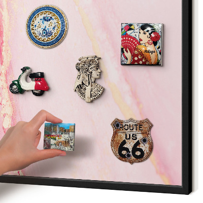 Panou magnetic mural decorativ cadru negru Eleganță roz
