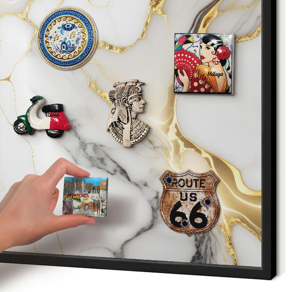 Panou magnetic mural decorativ cadru negru Marmură abstractă