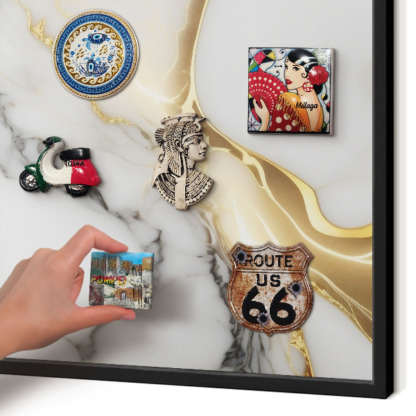 Panou magnetic mural decorativ cadru negru Marmură abstractă