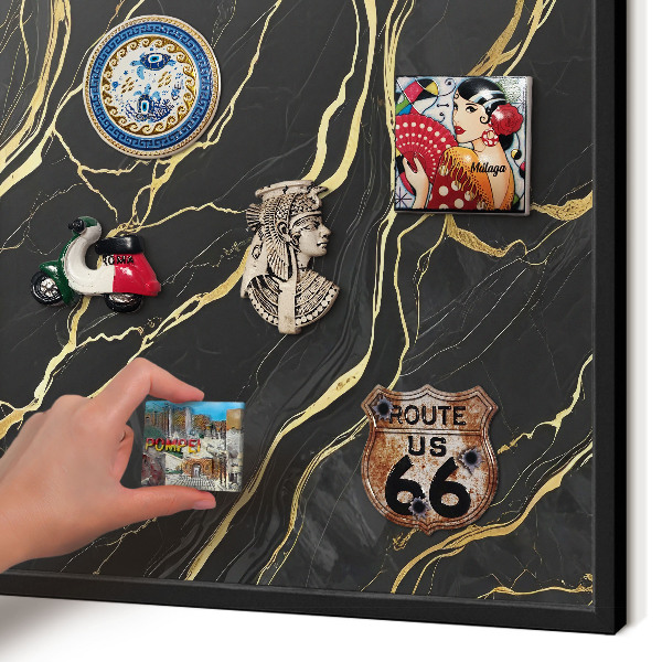 Panou magnetic mural decorativ cadru negru Valuri luxoase