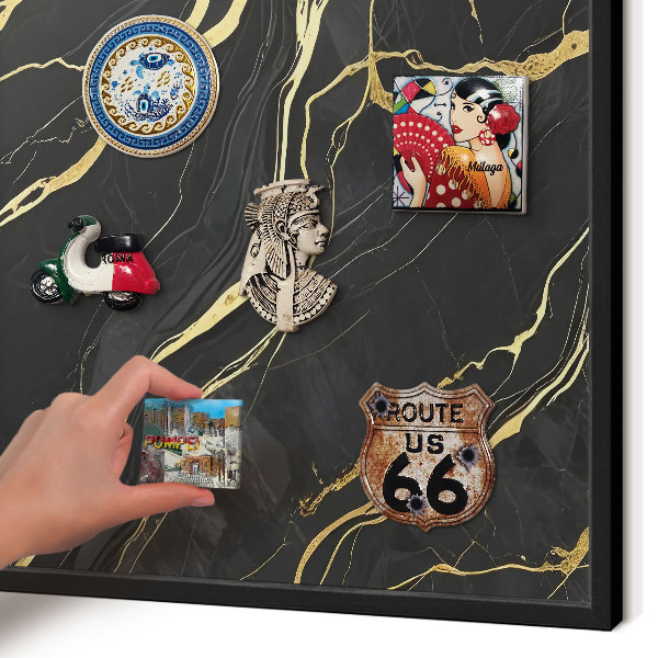 Panou magnetic mural decorativ cadru negru Valuri luxoase