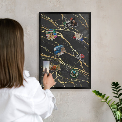 Panou magnetic mural decorativ cadru negru Valuri luxoase