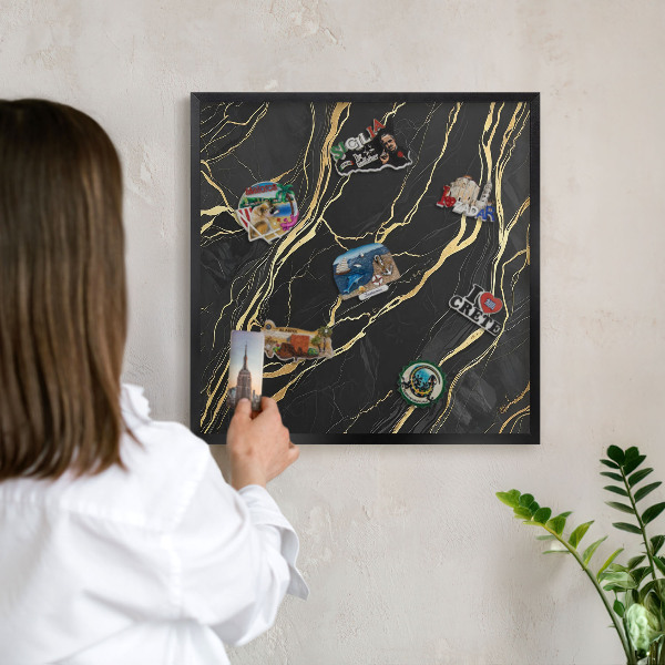 Panou magnetic mural decorativ cadru negru Valuri luxoase