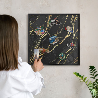 Panou magnetic mural decorativ cadru negru Valuri luxoase