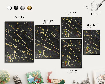 Panou magnetic mural decorativ cadru negru Valuri luxoase