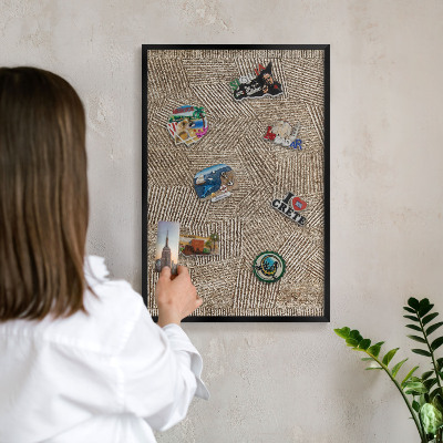 Panou magnetic mural decorativ cadru negru Model geometric