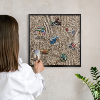 Panou magnetic mural decorativ cadru negru Model geometric