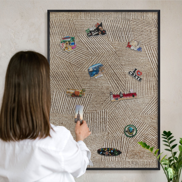 Panou magnetic mural decorativ cadru negru Model geometric