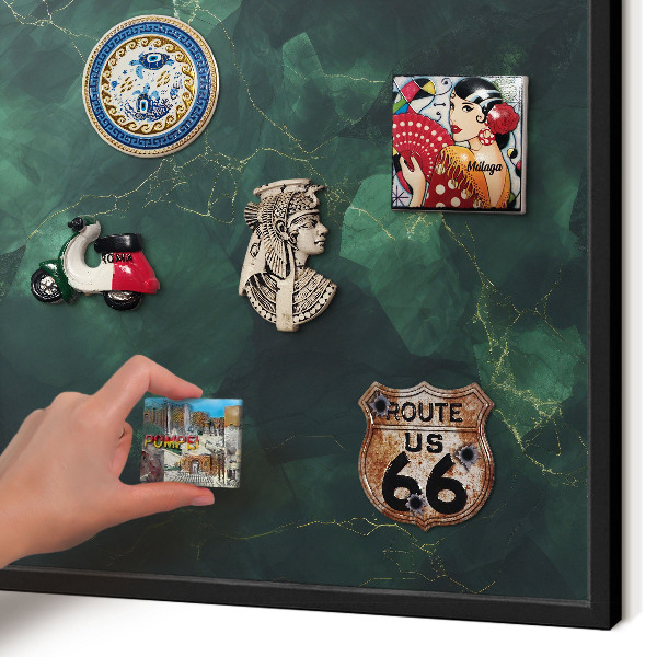 Panou magnetic mural decorativ cadru negru Adâncime verde