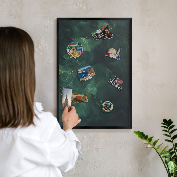 Panou magnetic mural decorativ cadru negru Adâncime verde