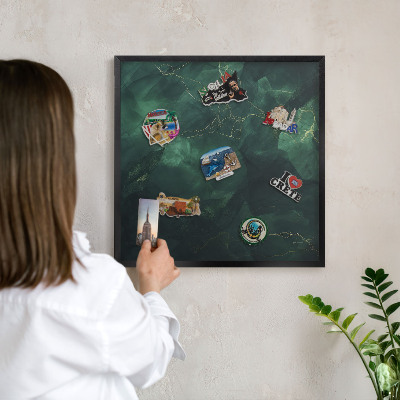 Panou magnetic mural decorativ cadru negru Adâncime verde