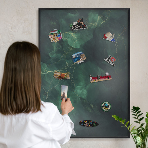 Panou magnetic mural decorativ cadru negru Adâncime verde