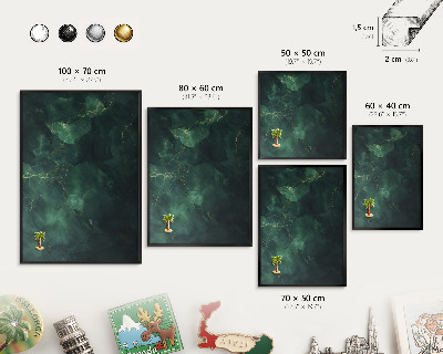 Panou magnetic mural decorativ cadru negru Adâncime verde