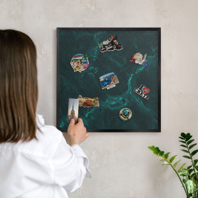 Panou magnetic mural decorativ cadru negru Adâncime verde