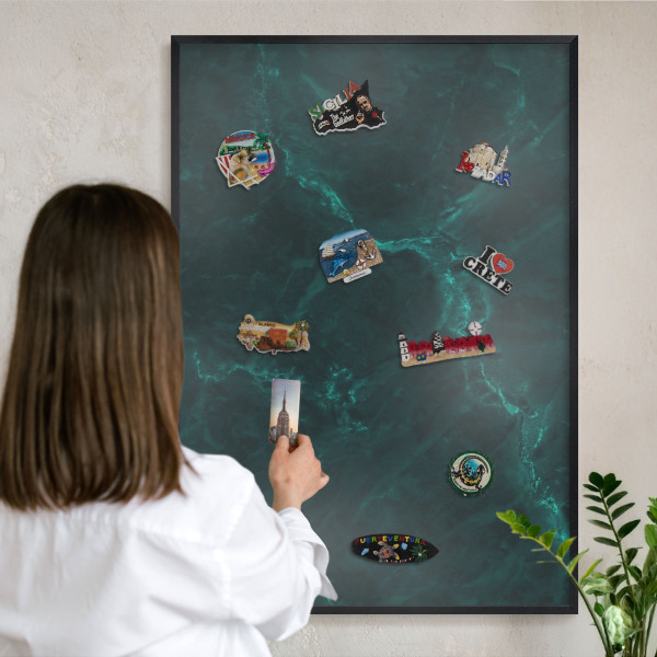Panou magnetic mural decorativ cadru negru Adâncime verde