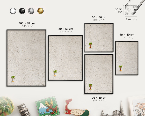 Panou magnetic mural decorativ cadru negru Fundal delicat