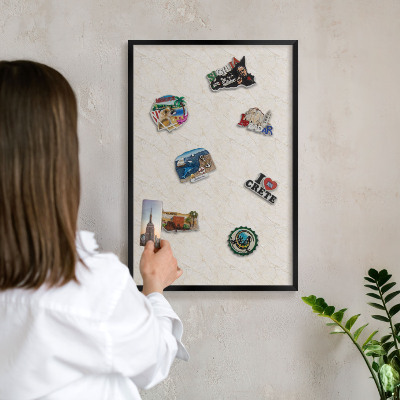 Panou magnetic mural decorativ cadru negru Eleganța marmurei
