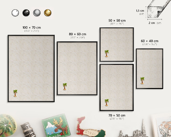 Panou magnetic mural decorativ cadru negru Eleganța marmurei