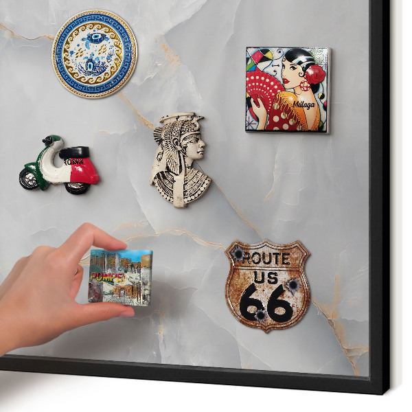 Panou magnetic mural decorativ cadru negru Vene gri