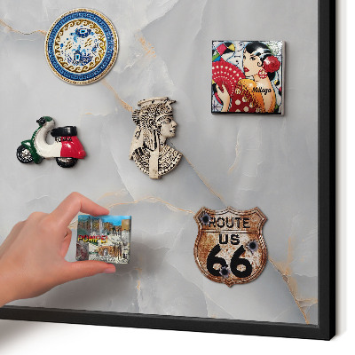 Panou magnetic mural decorativ cadru negru Vene gri