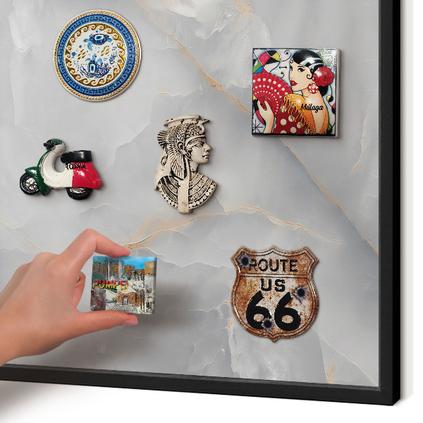 Panou magnetic mural decorativ cadru negru Vene gri