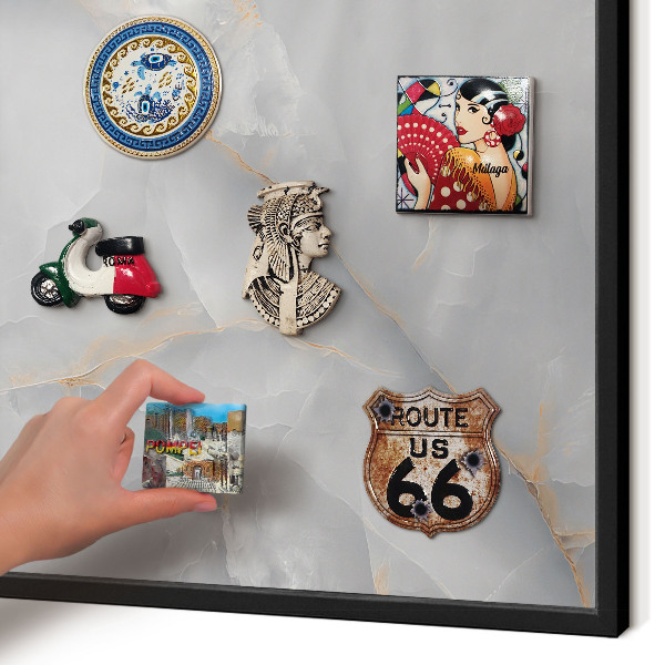 Panou magnetic mural decorativ cadru negru Vene gri
