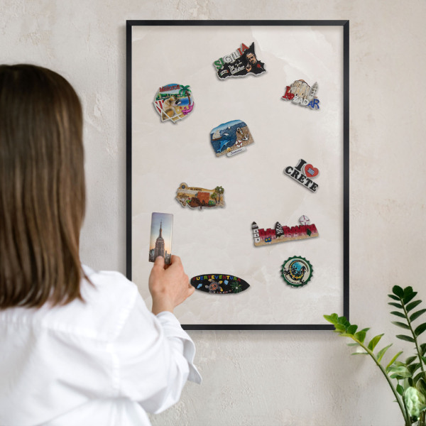 Panou magnetic mural decorativ cadru negru Textură cremoasă