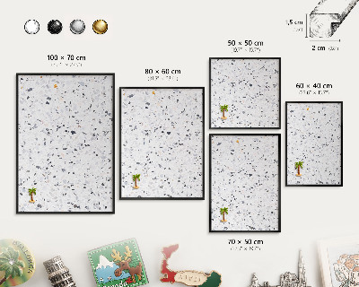Panou magnetic mural decorativ cadru negru Stilul Terrazzo