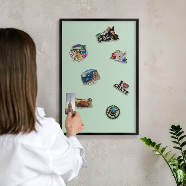 Panou magnetic mural decorativ cadru negru Verde mentă