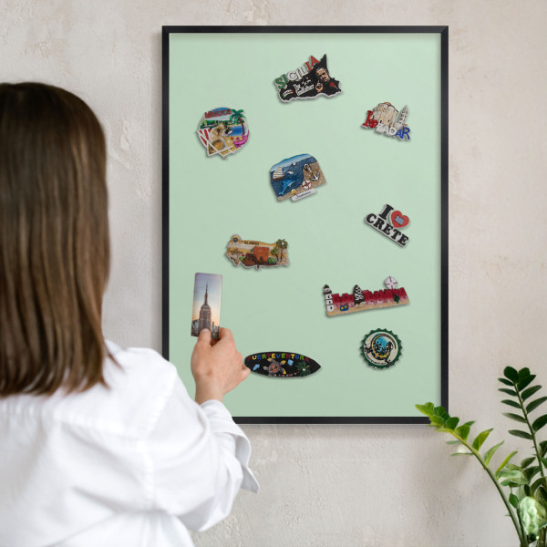 Panou magnetic mural decorativ cadru negru Verde mentă
